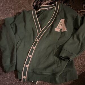 Primark Green Cardigan with Striped Trim